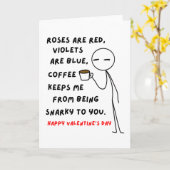 皮肉なコーヒー バレンタインデー カード (黄色い花)