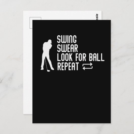 皮肉なゴルフジョークゴルフ場ユーモアゴルフ ポストカード (正面/裏面)