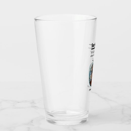 皮肉なジン愛好家の写真と名前ガラス タンブラーグラス (右)