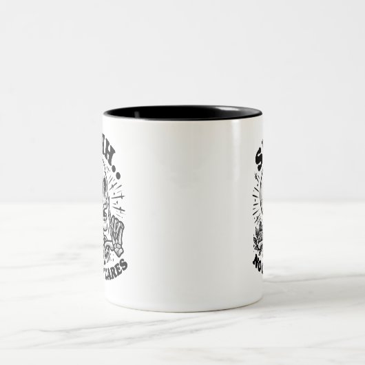 皮肉なスケルトンおもしろいコーヒー ツートーンマグカップ (中央)