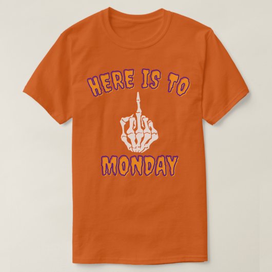 皮肉なスケルトン中指ハロウィーンティー Tシャツ (デザイン正面)