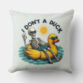 皮肉なスケルトン・オン・ダック クッション (正面)