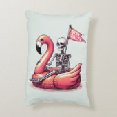 皮肉なスケルトンon Flamingo - Stay Salty アクセントクッション (裏面(縦))