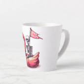 皮肉なスケルトンon Flamingo - Stay Salty カフェラテマグ (右アングル)