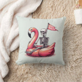 皮肉なスケルトンon Flamingo - Stay Salty クッション (ブランケット)