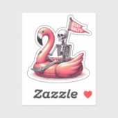 皮肉なスケルトンon Flamingo - Stay Salty シール (シート)