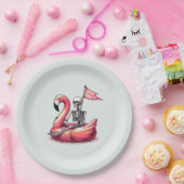 皮肉なスケルトンon Flamingo - Stay Salty ペーパープレート (パーティー)