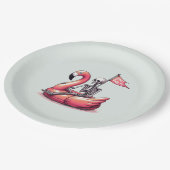 皮肉なスケルトンon Flamingo - Stay Salty ペーパープレート (アングル)