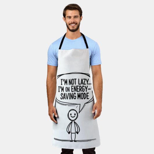 皮肉なスティックフィギュア引用文 – エネル救ギー エプロン (着用した状態)