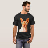 皮肉なスフィンクス猫のグラフィック Tシャツ (正面フル)