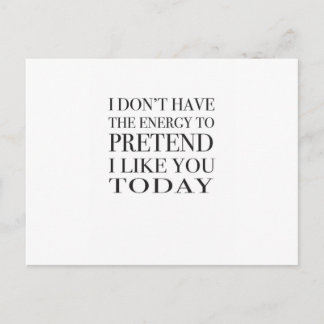 皮肉なタイポグラフィ「私はエネルギーを持っていない。 ポストカード