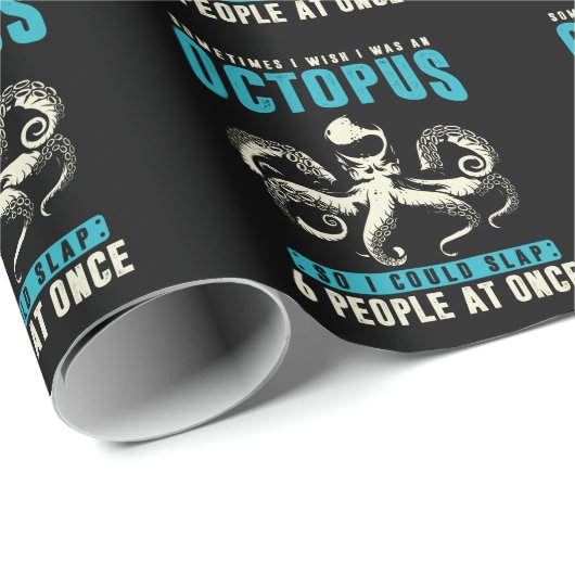 皮肉なタコのユーモアクラーケンシーアニマルおもしろい ラッピングペーパー (ロールコーナー)