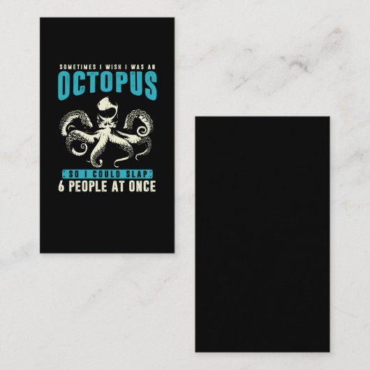 皮肉なタコのユーモアクラーケンシーアニマルおもしろい 名刺 (正面/裏面)