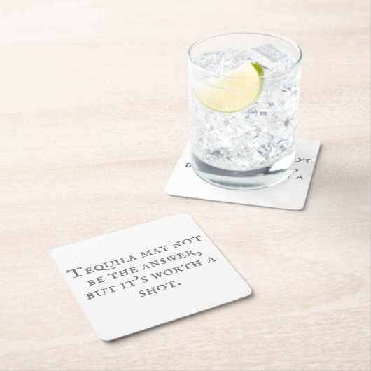 皮肉なテキーラ引用文 スクエアペーパーコースター (インサイチュ)