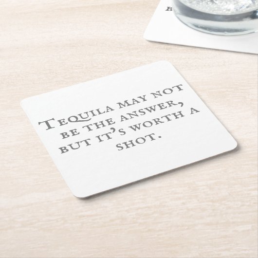 皮肉なテキーラ引用文 スクエアペーパーコースター (アングル)
