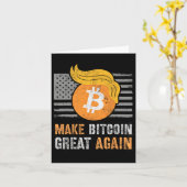 皮肉なトランプが再びビットコインを作素晴らしるユーモアRet カード (黄色い花)