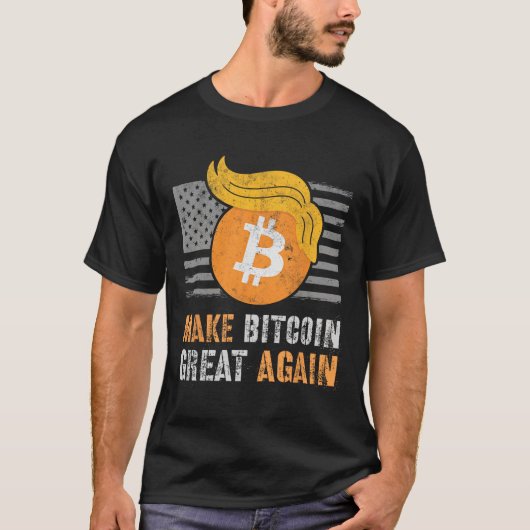 皮肉なトランプが再びビットコインを作素晴らしるユーモアRet Tシャツ (正面)