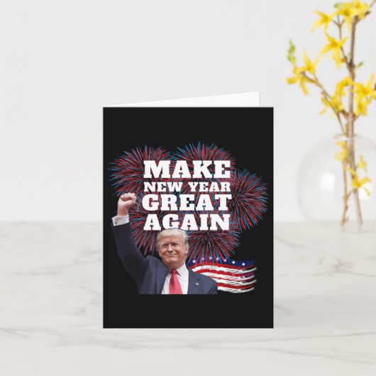 皮肉なトランプが新年を再び偉大にしようとする保守派 カード (黄色い花)