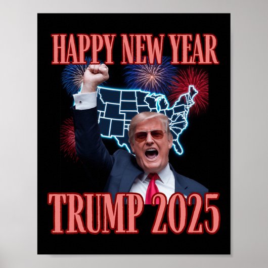 皮肉なトランプの新年2025第47代大統領 ポスター (正面)