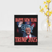 皮肉なトランプ 新年2025 47代大統領 カード (黄色い花)