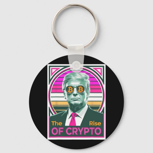 皮肉なトランプCrypto Bitcoin King Trの上昇 キーホルダー (正面)