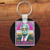 皮肉なトランプCrypto Bitcoin King Trの上昇 キーホルダー (正面)