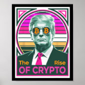 皮肉なトランプCrypto Bitcoin King Trの上昇 ポスター (正面)