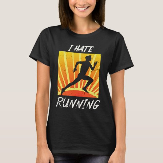 皮肉なトレイル走トラックランナーは嫌いだ Tシャツ (正面)