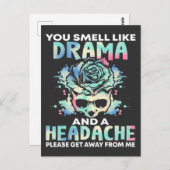 皮肉なドラマ頭痛の花スカル失礼引用文 ポストカード (正面/裏面)