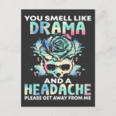 皮肉なドラマ頭痛の花スカル失礼引用文 ポストカード (正面)