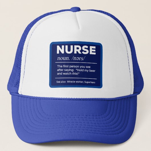 皮肉なナース定義:ビールを持つ キャップ (正面)