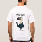皮肉なハゲタカのキャラクターギフト「私の勝ち」 Tシャツ (裏面)