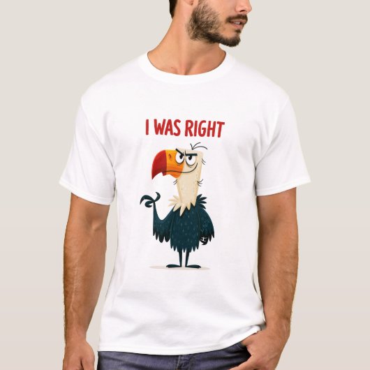 皮肉なハゲタカキャラクターギフト「私の勝ち」 Tシャツ (正面)