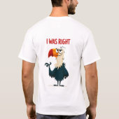 皮肉なハゲタカキャラクターギフト「私の勝ち」 Tシャツ (裏面)