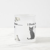 皮肉なハロウィーンキャット幽霊 フロストグラスマグカップ (中央)