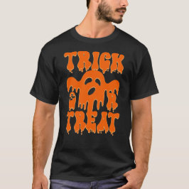 皮肉なハロウィーンギフトのアイディアをトリックまたは扱う Tシャツ