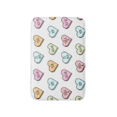 皮肉なバレンタインのキャンディハートパターン バスマット (正面縦)