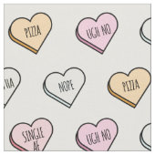 皮肉なバレンタインのキャンディハートパターン ファブリック (クローズアップ)