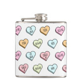 皮肉なバレンタインのキャンディハートパターン フラスク (正面)