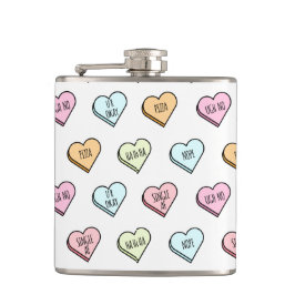 皮肉なバレンタインのキャンディハートパターン フラスク