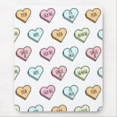 皮肉なバレンタインのキャンディハートパターン マウスパッド (正面)