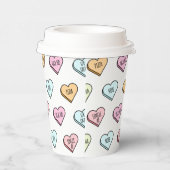 皮肉なバレンタインのキャンディハートパターン 紙コップ (右)