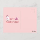 皮肉なバレンタインデーの漫画キャットカップル ポストカード (裏面)