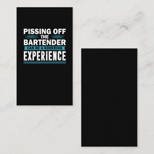 皮肉なバーテンアルコールミキサーのバーキーパージョーク 名刺 (正面/裏面)