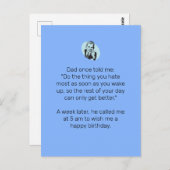 皮肉なパパジョークのハッピーバースデー ポストカード (正面/裏面)