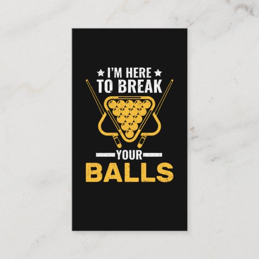 皮肉なビラード・ジョーク・プール・プレーヤー 名刺 (正面)