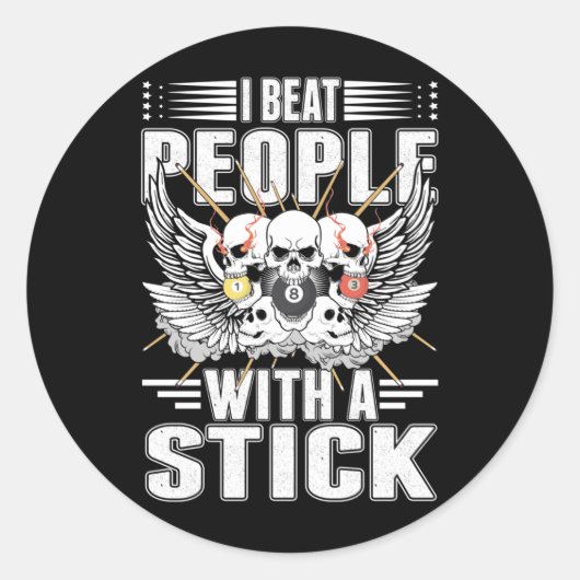 皮肉なビリヤード・スヌーカーCueスポーツプールプレーヤー ラウンドシール (正面)