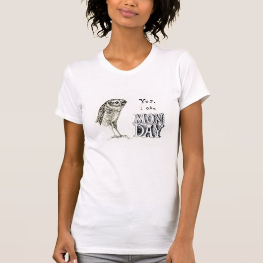 皮肉なフクロウ – 月曜日 Tシャツ (正面)