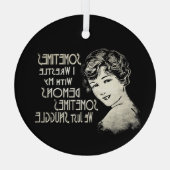 皮肉なフレーズ女性ミーム時々私は格闘 ガラスオーナメント (裏面)