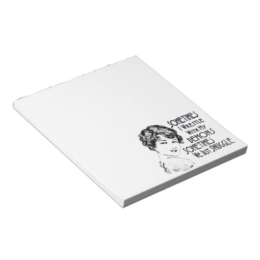 皮肉なフレーズ女性ミーム時々私は格闘 ノートパッド (アングル)